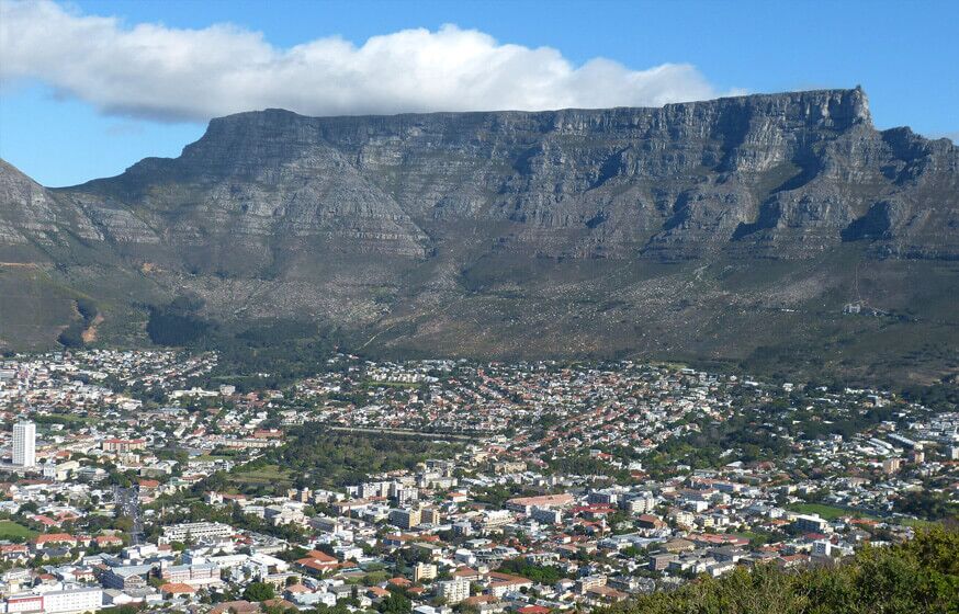 Cape Town and Table Mountain in South Africa
